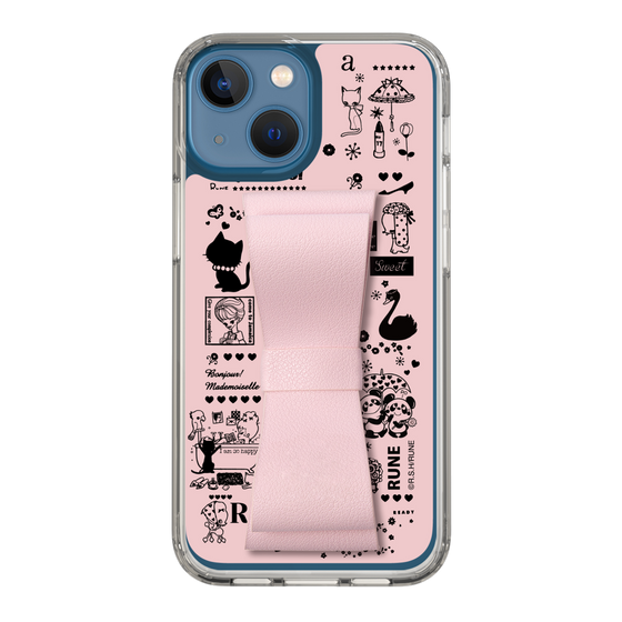 Slim Protection Case - STAND & RING RIBBON Sakura Pink［ Rune Naito - RUNE Girl Retro & Modern - Pink ］
