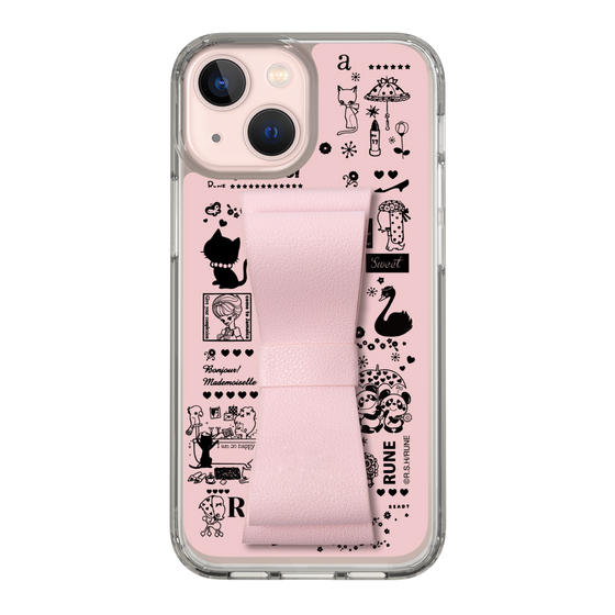 Slim Protection Case - STAND & RING RIBBON Sakura Pink［ Rune Naito - RUNE Girl Retro & Modern - Pink ］