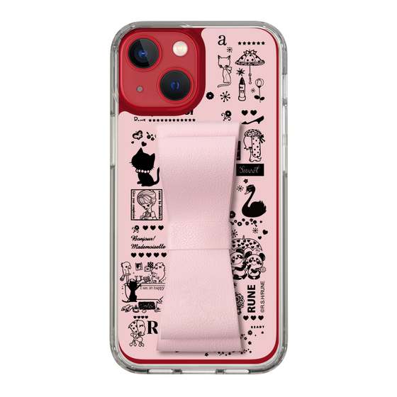 Slim Protection Case - STAND & RING RIBBON Sakura Pink［ Rune Naito - RUNE Girl Retro & Modern - Pink ］