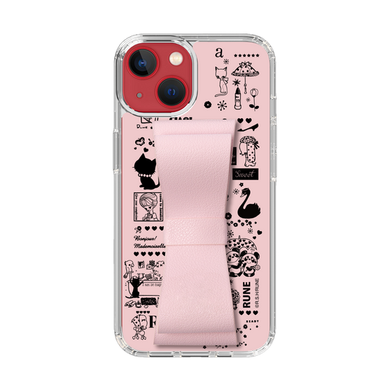 Slim Protection Case - STAND & RING RIBBON Sakura Pink［ Rune Naito - RUNE Girl Retro & Modern - Pink ］