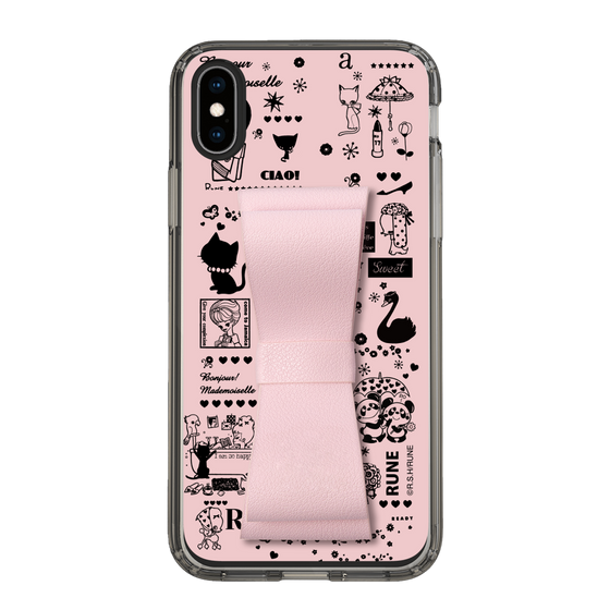 Slim Protection Case - STAND & RING RIBBON Sakura Pink［ Rune Naito - RUNE Girl Retro & Modern - Pink ］