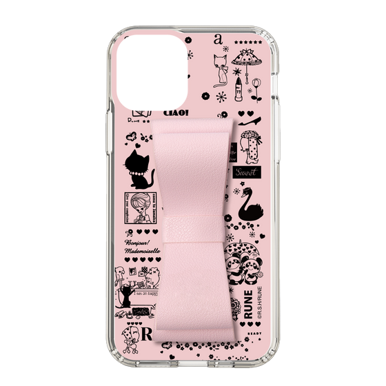 Slim Protection Case - STAND & RING RIBBON Sakura Pink［ Rune Naito - RUNE Girl Retro & Modern - Pink ］