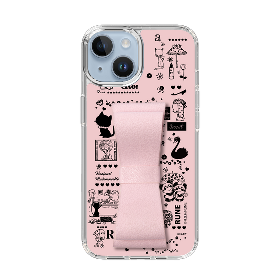 Slim Protection Case - STAND & RING RIBBON Sakura Pink［ Rune Naito - RUNE Girl Retro & Modern - Pink ］