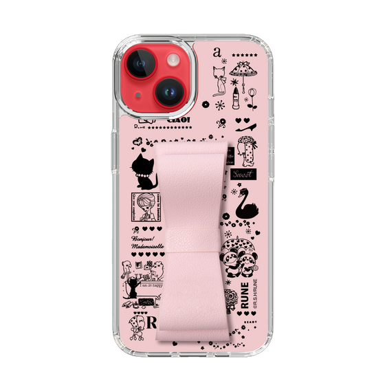 Slim Protection Case - STAND & RING RIBBON Sakura Pink［ Rune Naito - RUNE Girl Retro & Modern - Pink ］