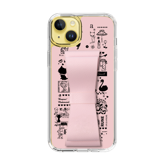 Slim Protection Case - STAND & RING RIBBON Sakura Pink［ Rune Naito - RUNE Girl Retro & Modern - Pink ］