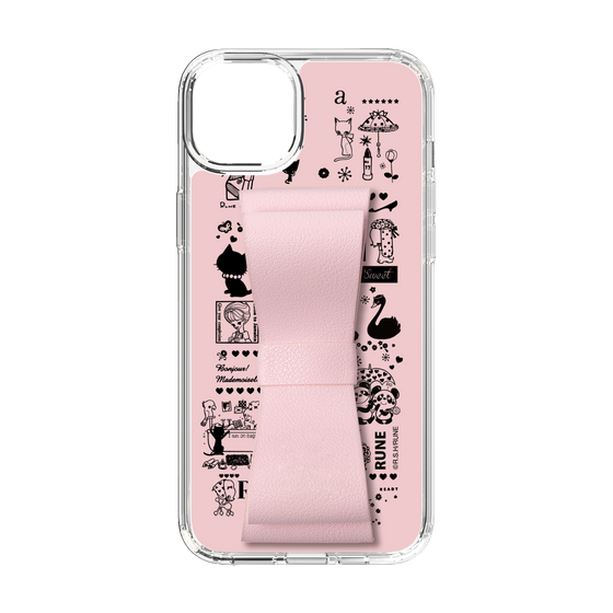 Slim Protection Case - STAND & RING RIBBON Sakura Pink［ Rune Naito - RUNE Girl Retro & Modern - Pink ］