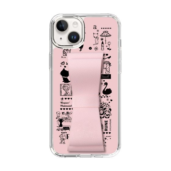 Slim Protection Case - STAND & RING RIBBON Sakura Pink［ Rune Naito - RUNE Girl Retro & Modern - Pink ］