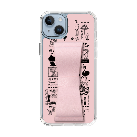Slim Protection Case - STAND & RING RIBBON Sakura Pink［ Rune Naito - RUNE Girl Retro & Modern - Pink ］