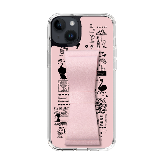 Slim Protection Case - STAND & RING RIBBON Sakura Pink［ Rune Naito - RUNE Girl Retro & Modern - Pink ］