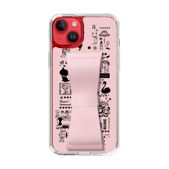Slim Protection Case - STAND & RING RIBBON Sakura Pink［ Rune Naito - RUNE Girl Retro & Modern - Pink ］
