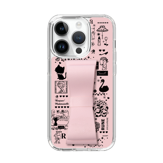Slim Protection Case - STAND & RING RIBBON Sakura Pink［ Rune Naito - RUNE Girl Retro & Modern - Pink ］