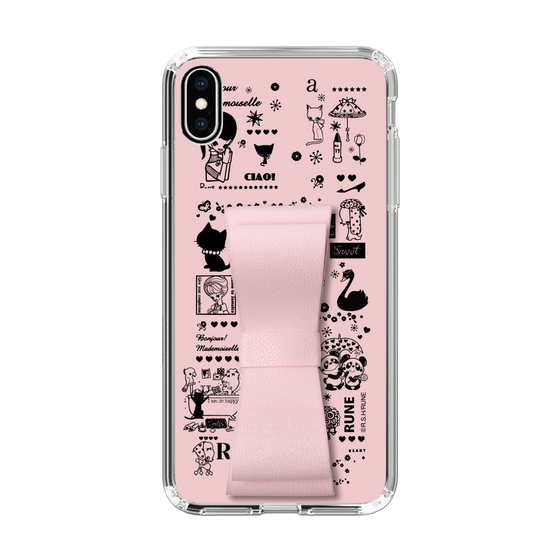 Slim Protection Case - STAND & RING RIBBON Sakura Pink［ Rune Naito - RUNE Girl Retro & Modern - Pink ］