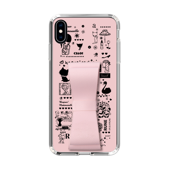 Slim Protection Case - STAND & RING RIBBON Sakura Pink［ Rune Naito - RUNE Girl Retro & Modern - Pink ］