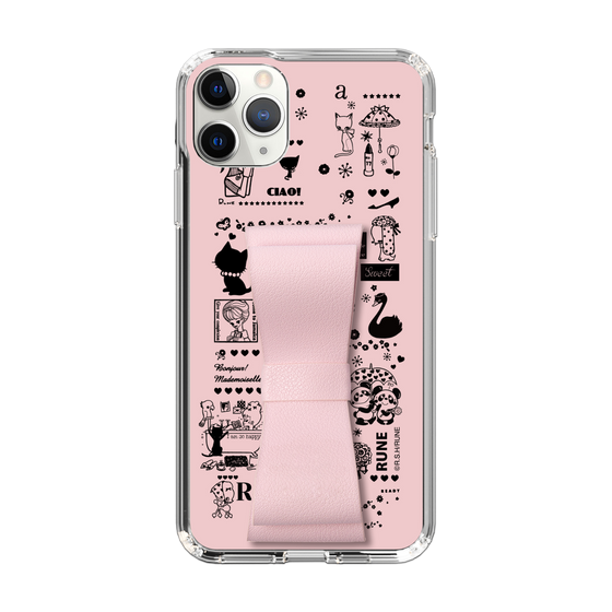Slim Protection Case - STAND & RING RIBBON Sakura Pink［ Rune Naito - RUNE Girl Retro & Modern - Pink ］