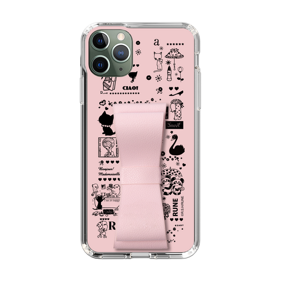 Slim Protection Case - STAND & RING RIBBON Sakura Pink［ Rune Naito - RUNE Girl Retro & Modern - Pink ］