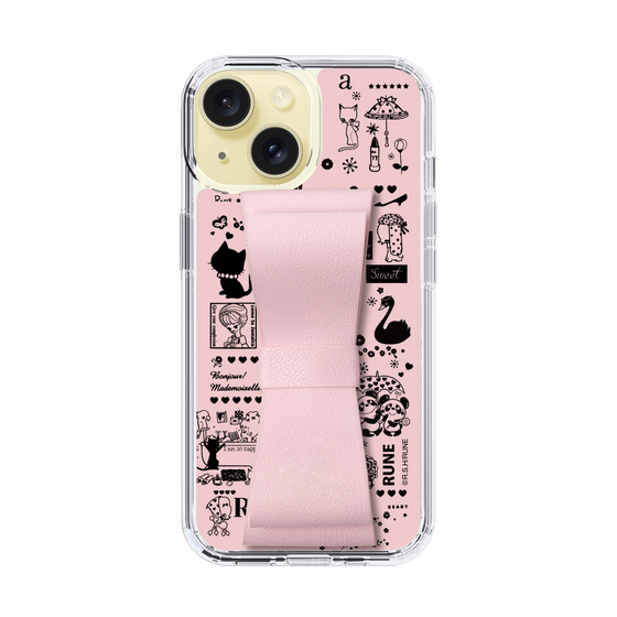 Slim Protection Case - STAND & RING RIBBON Sakura Pink［ Rune Naito - RUNE Girl Retro & Modern - Pink ］