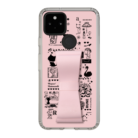 Slim Protection Case - STAND & RING RIBBON Sakura Pink［ Rune Naito - RUNE Girl Retro & Modern - Pink ］