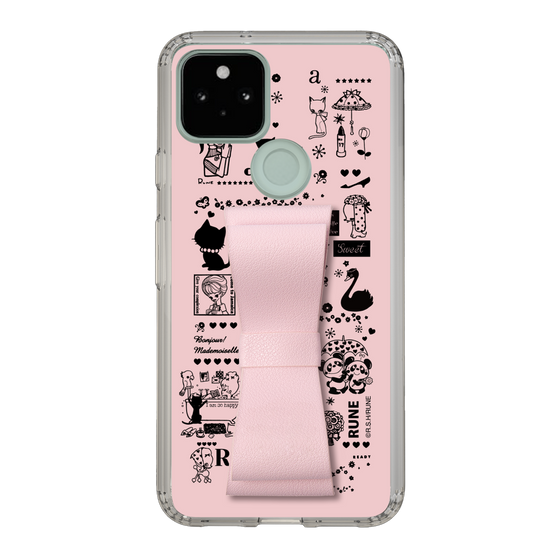 Slim Protection Case - STAND & RING RIBBON Sakura Pink［ Rune Naito - RUNE Girl Retro & Modern - Pink ］