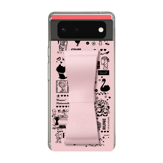 Slim Protection Case - STAND & RING RIBBON Sakura Pink［ Rune Naito - RUNE Girl Retro & Modern - Pink ］