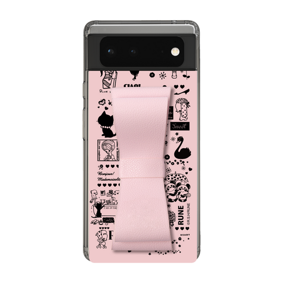 Slim Protection Case - STAND & RING RIBBON Sakura Pink［ Rune Naito - RUNE Girl Retro & Modern - Pink ］