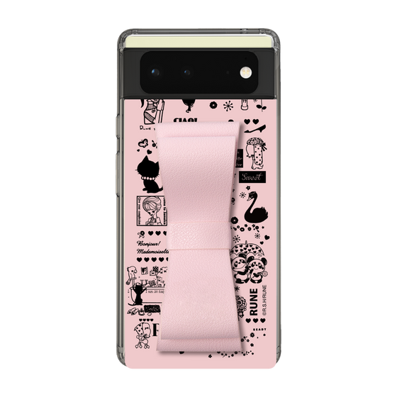 Slim Protection Case - STAND & RING RIBBON Sakura Pink［ Rune Naito - RUNE Girl Retro & Modern - Pink ］