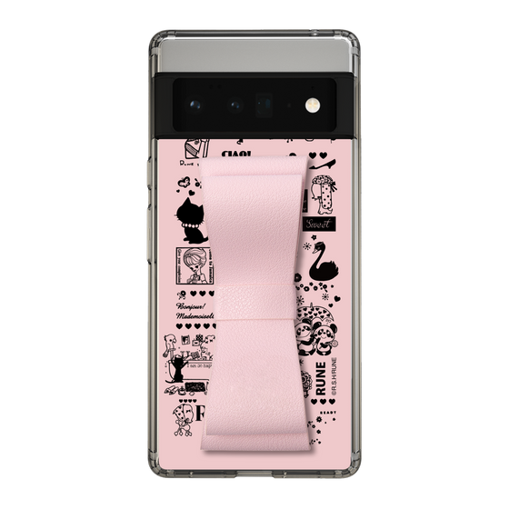 Slim Protection Case - STAND & RING RIBBON Sakura Pink［ Rune Naito - RUNE Girl Retro & Modern - Pink ］