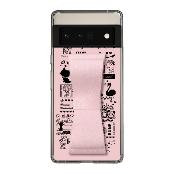 Slim Protection Case - STAND & RING RIBBON Sakura Pink［ Rune Naito - RUNE Girl Retro & Modern - Pink ］