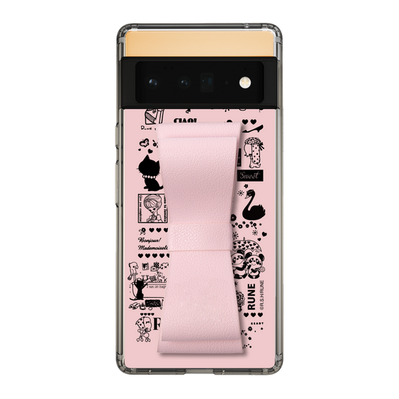 Slim Protection Case - STAND & RING RIBBON Sakura Pink［ Rune Naito - RUNE Girl Retro & Modern - Pink ］