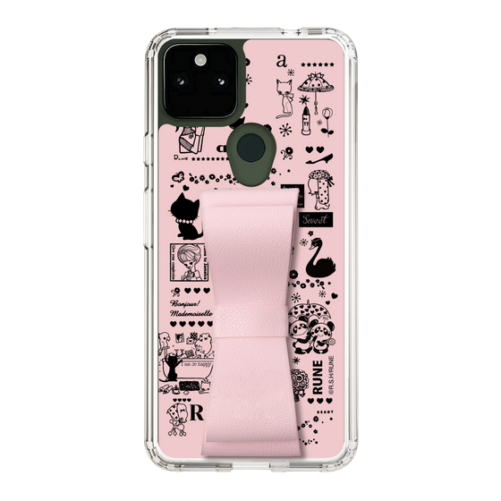 Slim Protection Case - STAND & RING RIBBON Sakura Pink［ Rune Naito - RUNE Girl Retro & Modern - Pink ］