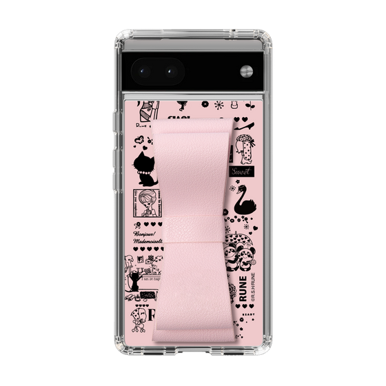 Slim Protection Case - STAND & RING RIBBON Sakura Pink［ Rune Naito - RUNE Girl Retro & Modern - Pink ］