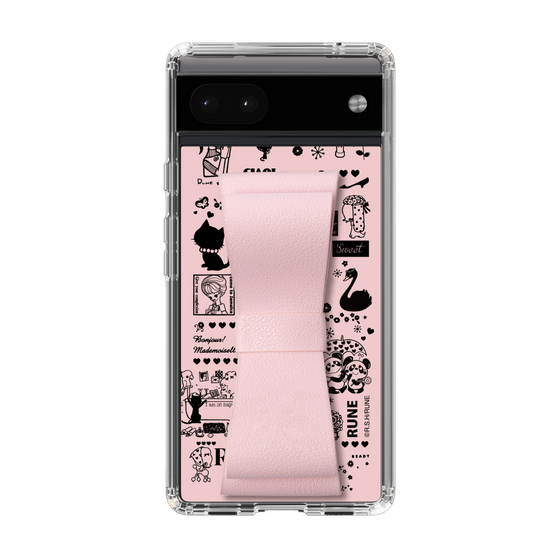 Slim Protection Case - STAND & RING RIBBON Sakura Pink［ Rune Naito - RUNE Girl Retro & Modern - Pink ］
