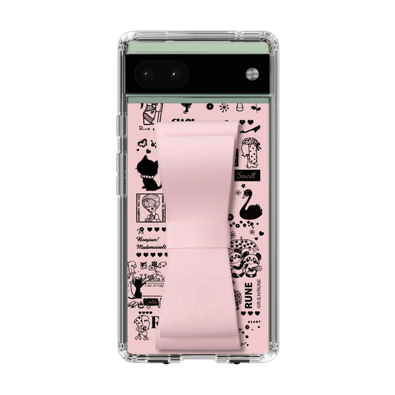 Slim Protection Case - STAND & RING RIBBON Sakura Pink［ Rune Naito - RUNE Girl Retro & Modern - Pink ］