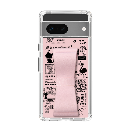 Slim Protection Case - STAND & RING RIBBON Sakura Pink［ Rune Naito - RUNE Girl Retro & Modern - Pink ］