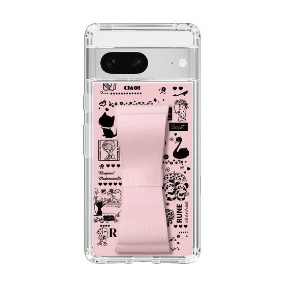 Slim Protection Case - STAND & RING RIBBON Sakura Pink［ Rune Naito - RUNE Girl Retro & Modern - Pink ］