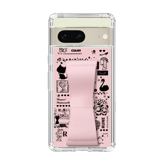 Slim Protection Case - STAND & RING RIBBON Sakura Pink［ Rune Naito - RUNE Girl Retro & Modern - Pink ］