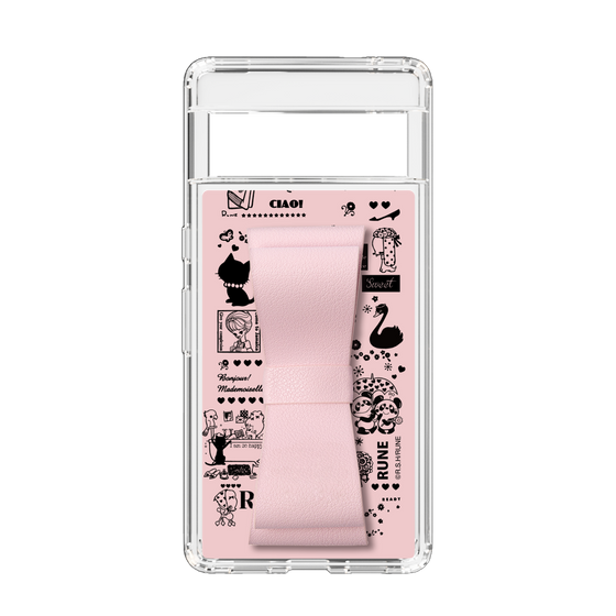 Slim Protection Case - STAND & RING RIBBON Sakura Pink［ Rune Naito - RUNE Girl Retro & Modern - Pink ］