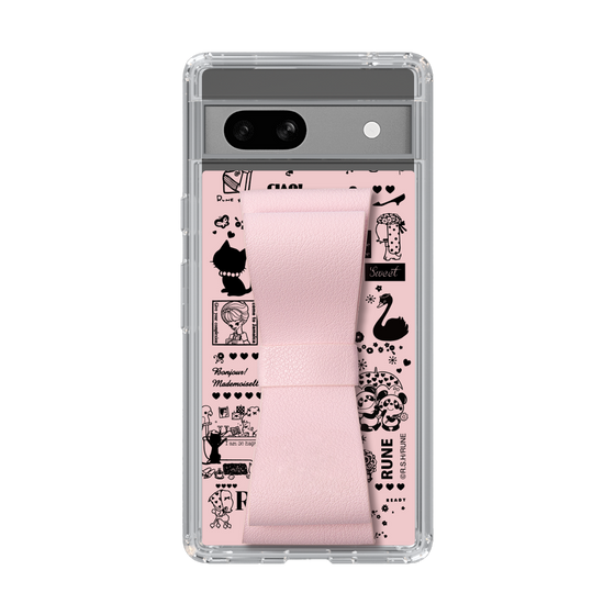 Slim Protection Case - STAND & RING RIBBON Sakura Pink［ Rune Naito - RUNE Girl Retro & Modern - Pink ］