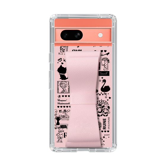 Slim Protection Case - STAND & RING RIBBON Sakura Pink［ Rune Naito - RUNE Girl Retro & Modern - Pink ］