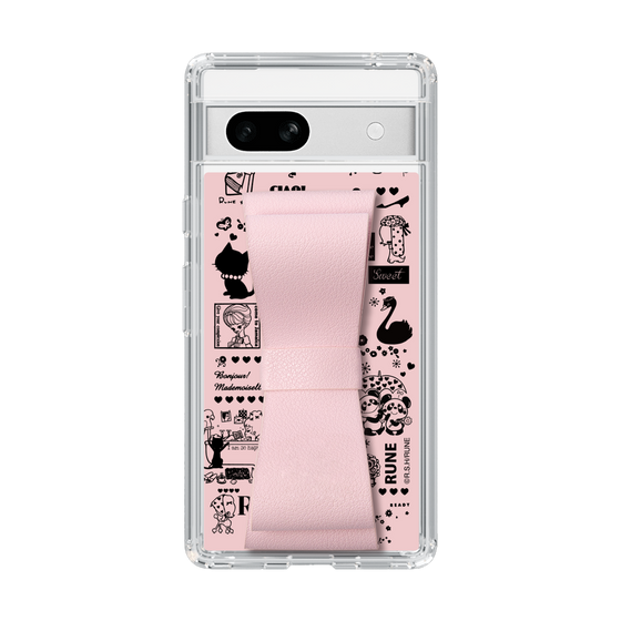 Slim Protection Case - STAND & RING RIBBON Sakura Pink［ Rune Naito - RUNE Girl Retro & Modern - Pink ］