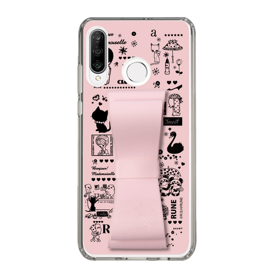 Slim Protection Case - STAND & RING RIBBON Sakura Pink［ Rune Naito - RUNE Girl Retro & Modern - Pink ］