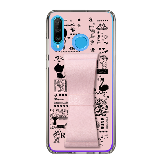 Slim Protection Case - STAND & RING RIBBON Sakura Pink［ Rune Naito - RUNE Girl Retro & Modern - Pink ］