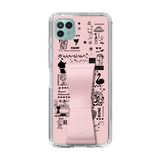 Slim Protection Case - STAND & RING RIBBON Sakura Pink［ Rune Naito - RUNE Girl Retro & Modern - Pink ］