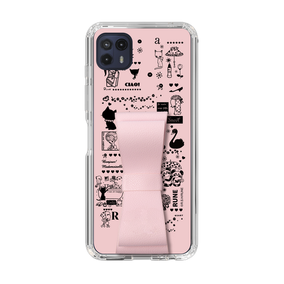 Slim Protection Case - STAND & RING RIBBON Sakura Pink［ Rune Naito - RUNE Girl Retro & Modern - Pink ］