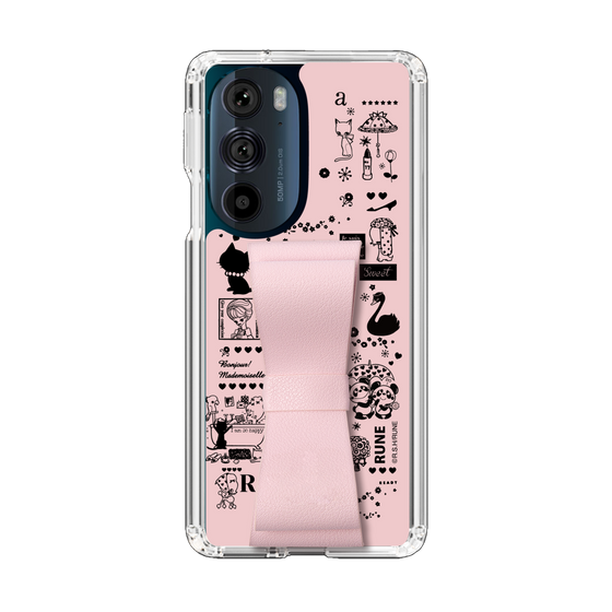 Slim Protection Case - STAND & RING RIBBON Sakura Pink［ Rune Naito - RUNE Girl Retro & Modern - Pink ］