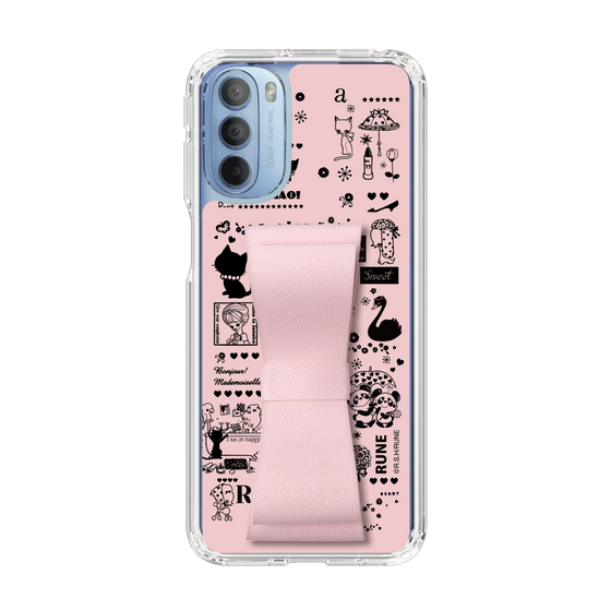 Slim Protection Case - STAND & RING RIBBON Sakura Pink［ Rune Naito - RUNE Girl Retro & Modern - Pink ］