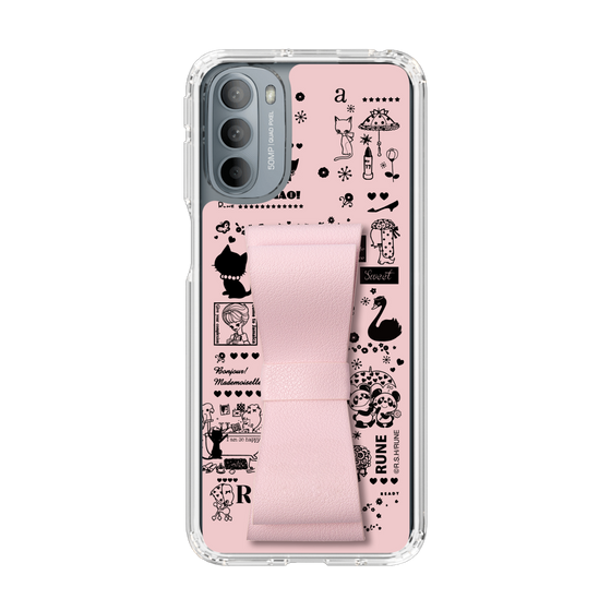 Slim Protection Case - STAND & RING RIBBON Sakura Pink［ Rune Naito - RUNE Girl Retro & Modern - Pink ］