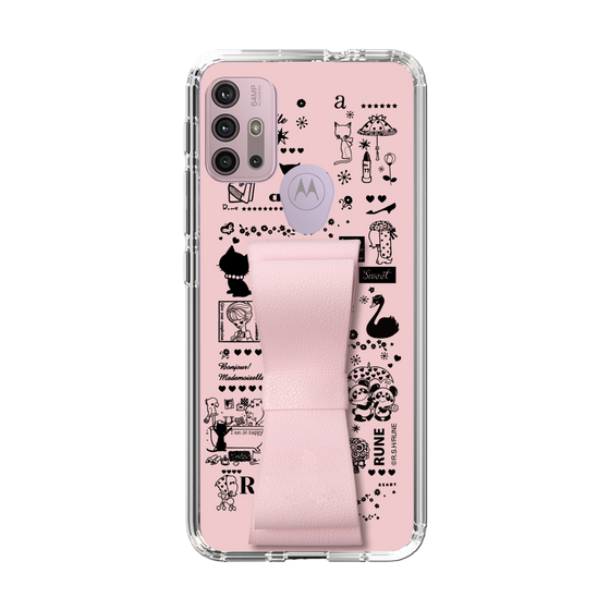 Slim Protection Case - STAND & RING RIBBON Sakura Pink［ Rune Naito - RUNE Girl Retro & Modern - Pink ］