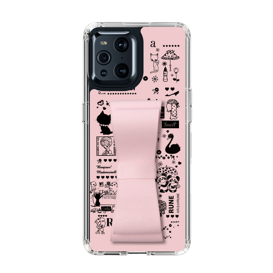 Slim Protection Case - STAND & RING RIBBON Sakura Pink［ Rune Naito - RUNE Girl Retro & Modern - Pink ］