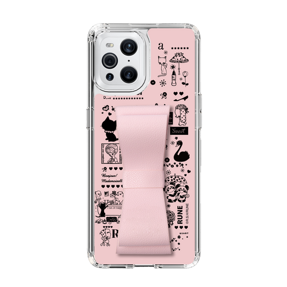 Slim Protection Case - STAND & RING RIBBON Sakura Pink［ Rune Naito - RUNE Girl Retro & Modern - Pink ］