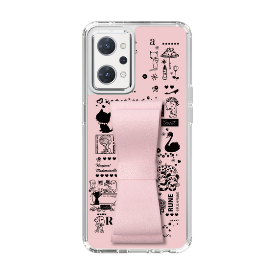 Slim Protection Case - STAND & RING RIBBON Sakura Pink［ Rune Naito - RUNE Girl Retro & Modern - Pink ］